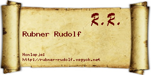 Rubner Rudolf névjegykártya